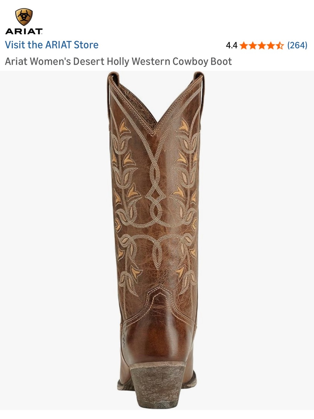 👢NWT Ariat Women’s Desert Holly Leather Western Boots with Embroidered leaves👢 - Picture 12 of 12